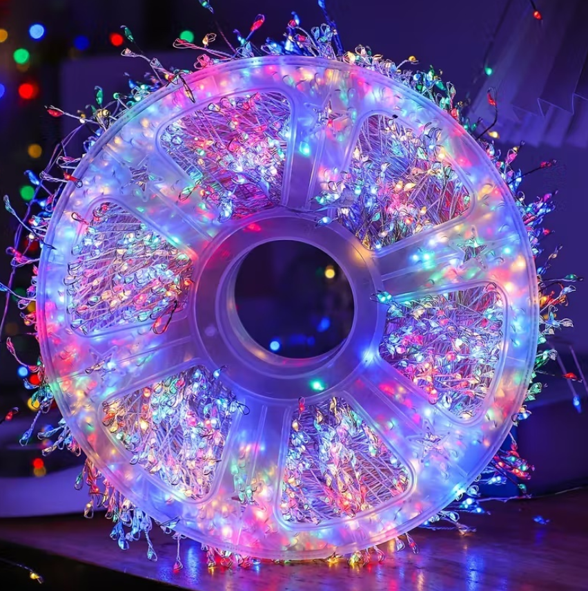 Instalație Luminoasă LED 30m, Fir de Cupru, 600 Becuri Multicolore, Priză și Telecomandă, 8 moduri iluminare [3]