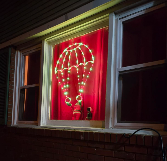 Instalație Luminoasă LED Moș Crăciun cu Parasuta BZRSH 40x80cm, Alb Cald, 8 Moduri, Priză, Rezistentă la Apă, Decoratiune Craciun [5]