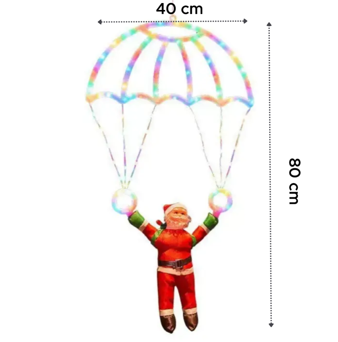 Instalație Luminoasă LED Moș Crăciun BZRSH 40x80cm, Multicolor, 8 Moduri, Priză, Rezistentă la Apă, Decoratiune Craciun [6]