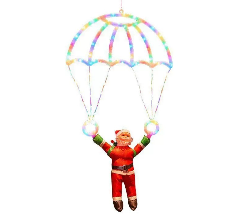 Instalație Luminoasă LED Moș Crăciun BZRSH 40x80cm, Multicolor, 8 Moduri, Priză, Rezistentă la Apă, Decoratiune Craciun [3]