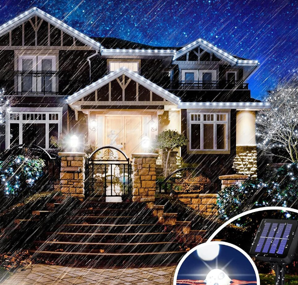 BZRSH Instalatie Luminoasa Solara Cupru 30m 300 LED 8 Efecte Telecomanda IP65 [5]