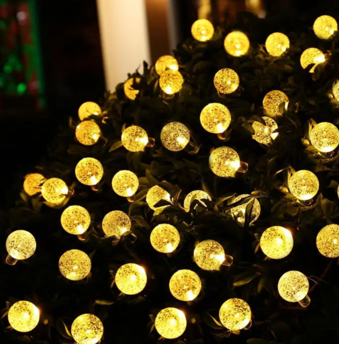 Instalatie solara de gradina, 30 becuri LED, alb cald, lungime 5 metri [8]