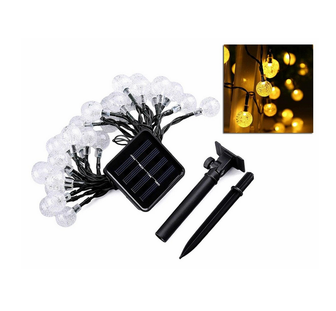 Instalatie solara de gradina, 30 becuri LED, alb cald, lungime 5 metri [5]