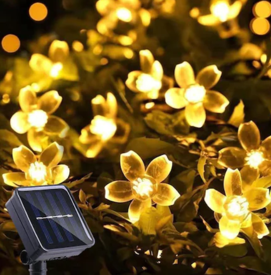 Instalatie Solara Gradina Flori de Cires cu 50 LED-uri, alb cald [3]