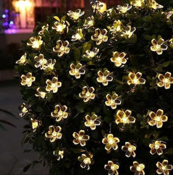 Instalatie Solara Gradina Flori de Cires cu 50 LED-uri, alb cald [6]