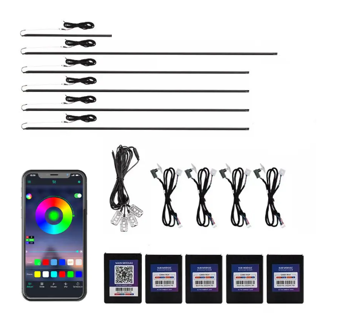 Kit 18 in 1 lumini ambientale auto dinamice, Symphony, wireless [10]