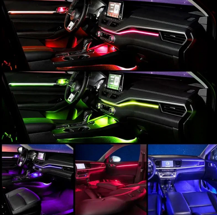 Kit 18 in 1 lumini ambientale dinamice auto RGB acrilic, wireless [3]
