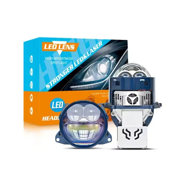 Set lupe BI LED Laser 3.0 Inch K-25 Faza scurta / lunga 150w/225W 36000LM,Driver incorporat [4]