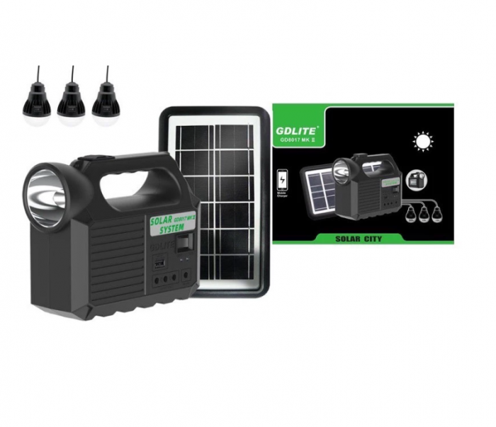 Kit solar GD-8017 MUSIC portabil cu 3 becuri, bluetooth, mp3, 8000mAh [2]