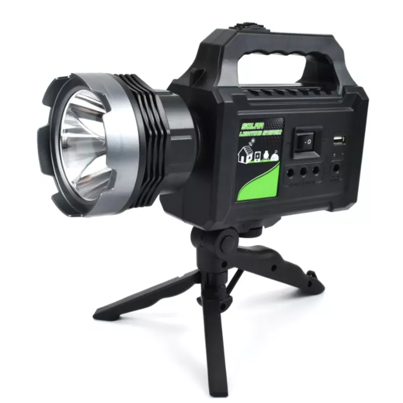 Kit solar de iluminat GDPlus GD-P70 cu 3 becuri, lanterna, trepied, panou solar [3]