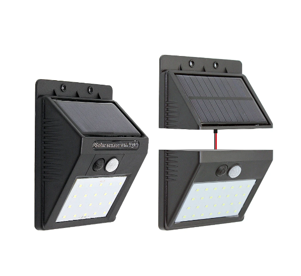 Lampă LED cu incarcare solară cu senzor de miscare și panou extern 30LED  IP65 [3]
