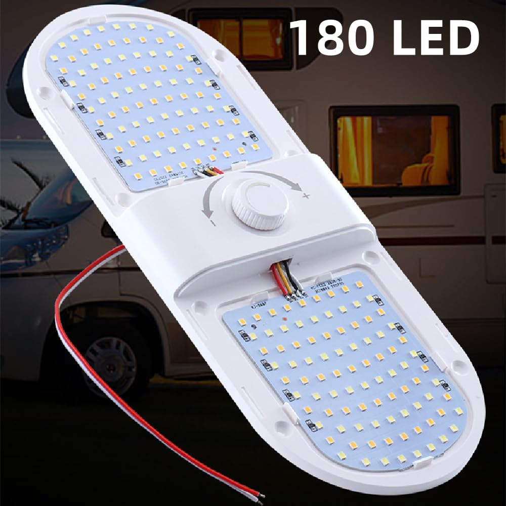 Lampă LED Interior 12V pentru Dubă, Camper și Rulotă - 180LED, 33 cm, 3 Temperaturii de Culoare, Intensitate Reglabilă, Iluminare Compartiment Marfă [5]