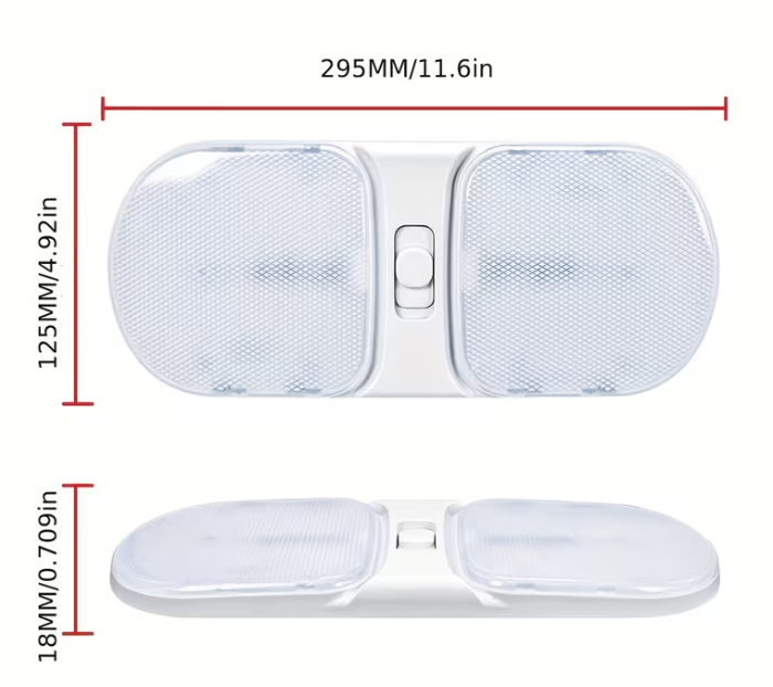 Lampă LED Interior 12V pentru Dubă, Rulotă și Remorcă - 120 LED, 1200LM, 6500K Alb Rece, Cu Întrerupător, Iluminare Compartiment Marfă [4]