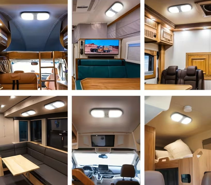 Lampă LED Interior 12V pentru Dubă, Rulotă și Remorcă - 120 LED, 1200LM, 6500K Alb Rece, Cu Întrerupător, Iluminare Compartiment Marfă [3]