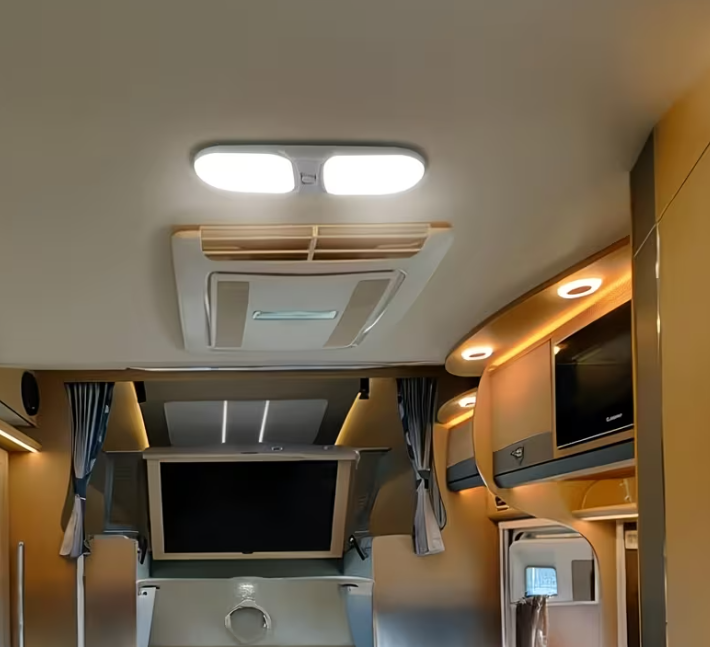 Lampă LED Interior 12V pentru Dubă, Rulotă și Remorcă - 120 LED, 1200LM, 6500K Alb Rece, Cu Întrerupător, Iluminare Compartiment Marfă [5]