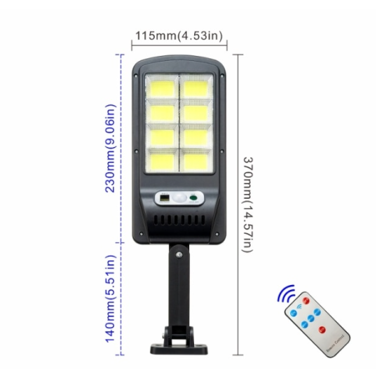 BZRSH Lampa Solara 160 LED Telecomanda Senzor Miscare 8 Ore Curte Gard Parcare [2]