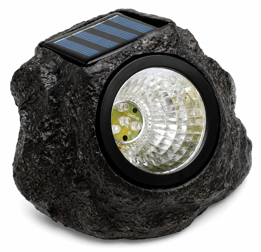 Lampa solara decorativa BZRSH forma piatra lumina alb rece [5]