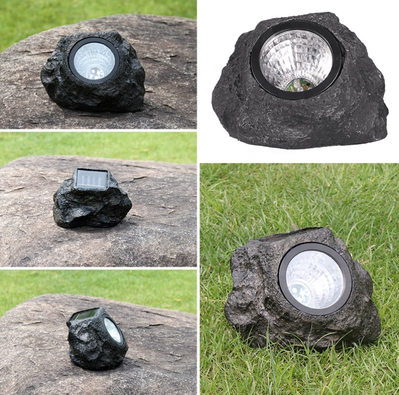Lampa solara decorativa BZRSH forma piatra lumina alb rece [8]