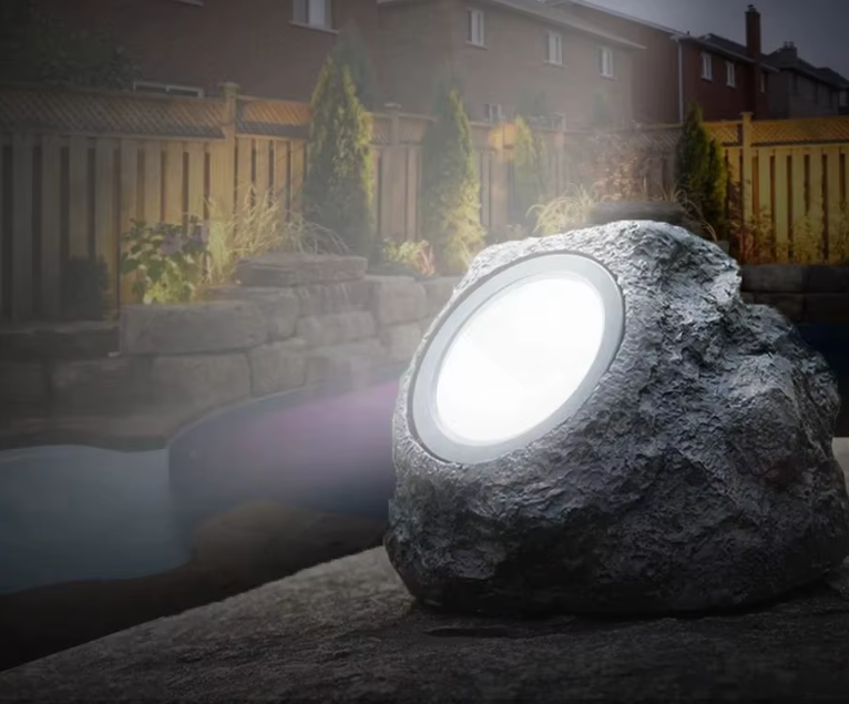 Lampa solara decorativa BZRSH forma piatra lumina alb rece [10]