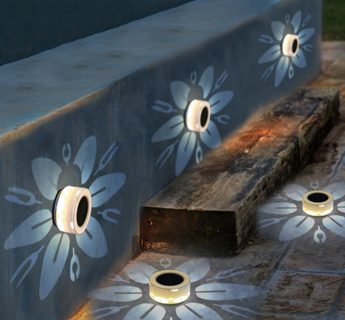 Lampa solara LED decorativa cu proiectie floare, IP44, 5W, alb rece, dimensiuni 12.5 x 6.5 cm [9]