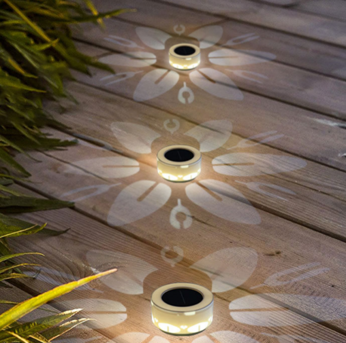 Lampa solara LED decorativa cu proiectie floare, IP44, 5W, alb rece, dimensiuni 12.5 x 6.5 cm [7]