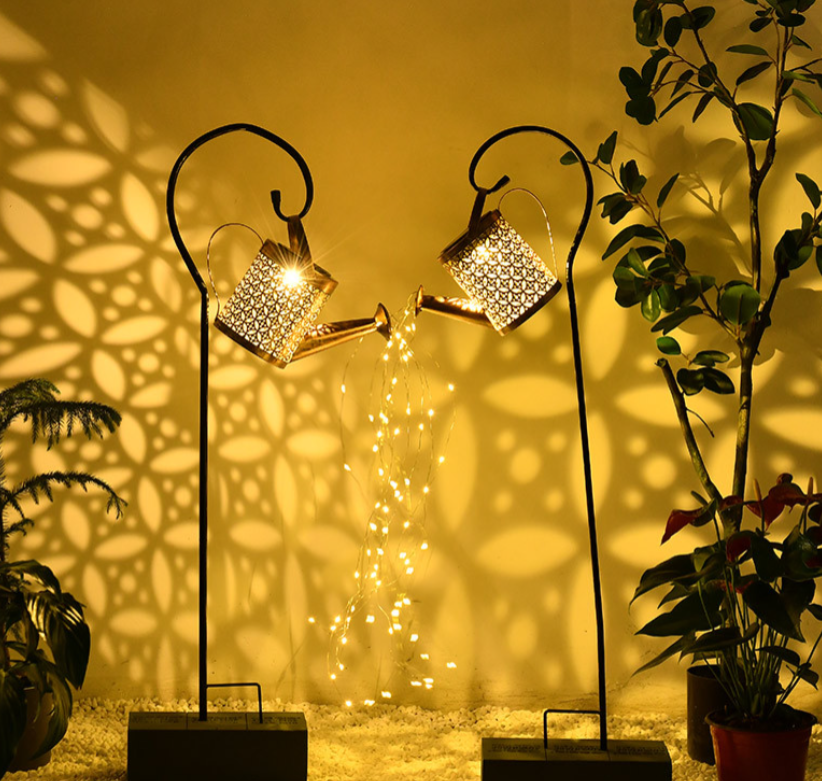 Set 2x Lampă Solară decorativa LED Tip Stropitoare , Fier Forjat, Design Retro, Proiecție Lumină Caldă, IP65, 80 cm [7]