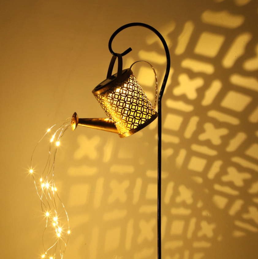 Lampă Solară decorativa LED Tip Stropitoare , Fier Forjat, Design Retro, Proiecție Lumină Caldă, IP65, 80 cm [4]