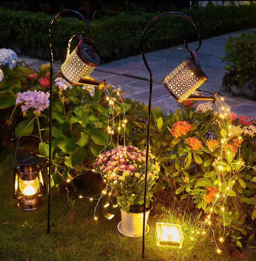 Lampă Solară decorativa LED Tip Stropitoare , Fier Forjat, Design Retro, Proiecție Lumină Caldă, IP65, 80 cm [7]