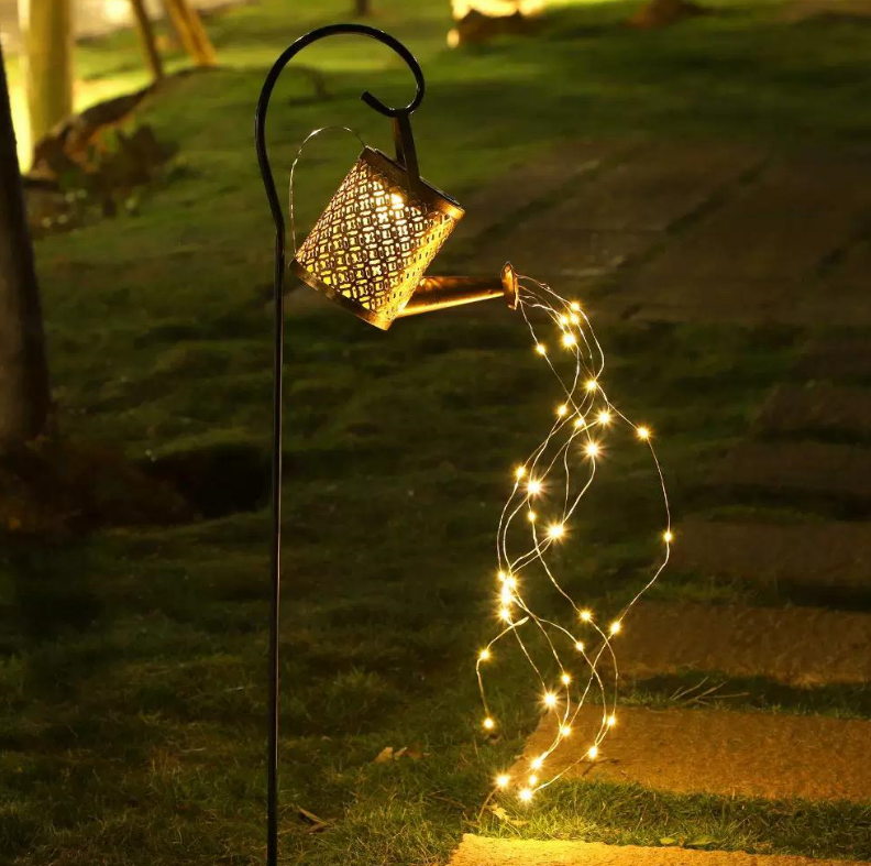 Set 2x Lampă Solară decorativa LED Tip Stropitoare , Fier Forjat, Design Retro, Proiecție Lumină Caldă, IP65, 80 cm [2]