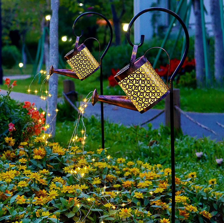 Lampă Solară decorativa LED Tip Stropitoare , Fier Forjat, Design Retro, Proiecție Lumină Caldă, IP65, 80 cm [5]