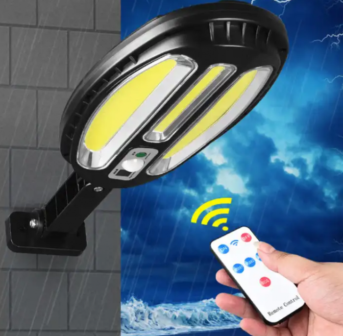 Lampa solara LED 138 COB, 30W, senzor de miscare, telecomanda, 3 moduri de functionare [4]