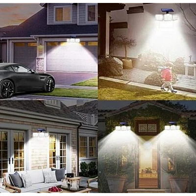Lampa solara LED cu 4 casete, 3 moduri de iluminare,  telecomanda si senzor de miscare, 30W [3]
