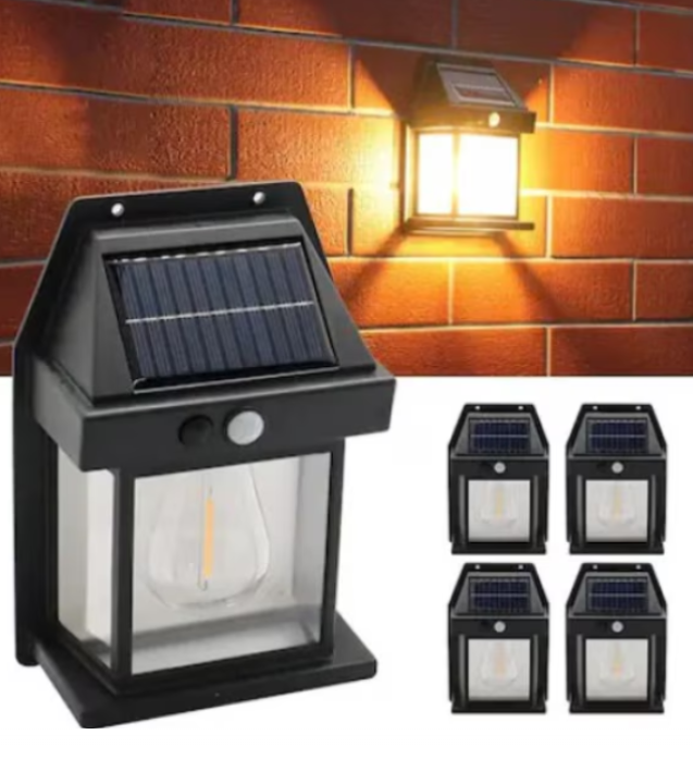 Lampa solara LED de perete cu senzor de miscare, 3 moduri de iluminare,  lumina calda [4]