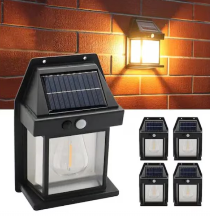 Lampa solara LED de perete cu senzor de miscare, 3 moduri de iluminare,  lumina calda [3]