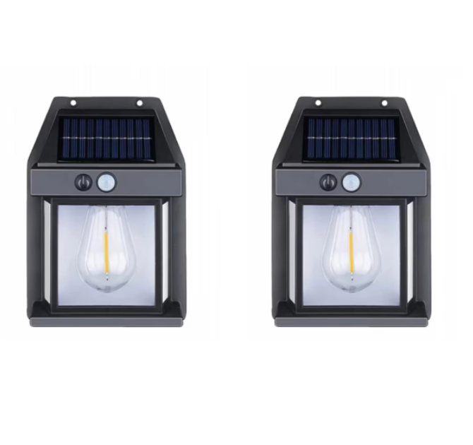 Lampa solara LED de perete cu senzor de miscare, 3 moduri de iluminare,  lumina calda [2]