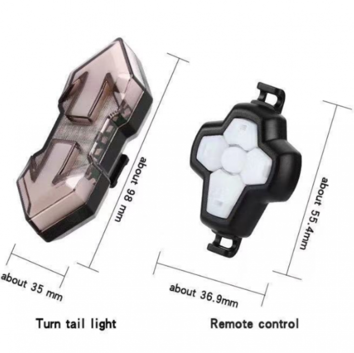 Lampa spate bicicleta, stop, semnalizare, telecomanda wirelles, incarcare USB [3]