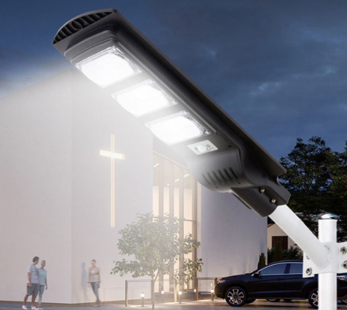 Lampa stradala solara de exterior cu senzor de miscare 90W, telecomanda [6]