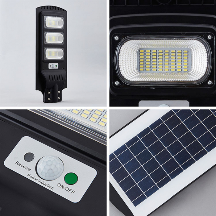 Lampa stradala solara de exterior cu senzor de miscare 90W, telecomanda [2]