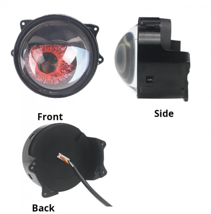 Set 2x Lumina dinamica Devil Eyes cu Display LED de 3 inch, 5 Moduri, control WiFi, Compatibile cu diverse modele auto, posibilitate incarcare imagine proprie sau GIF [7]