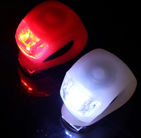 Lumini LED de siguranta bicicleta sau trotineta, 3 moduri iluminare, silicon, set 2 bucati [2]