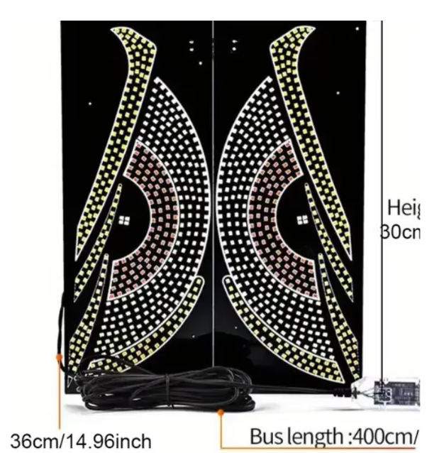 Lumini LED Devil’s Eye Auto – USB, Roșu Albastru Portocaliu, Lumini Ambientale pentru Mașină și Camion [2]