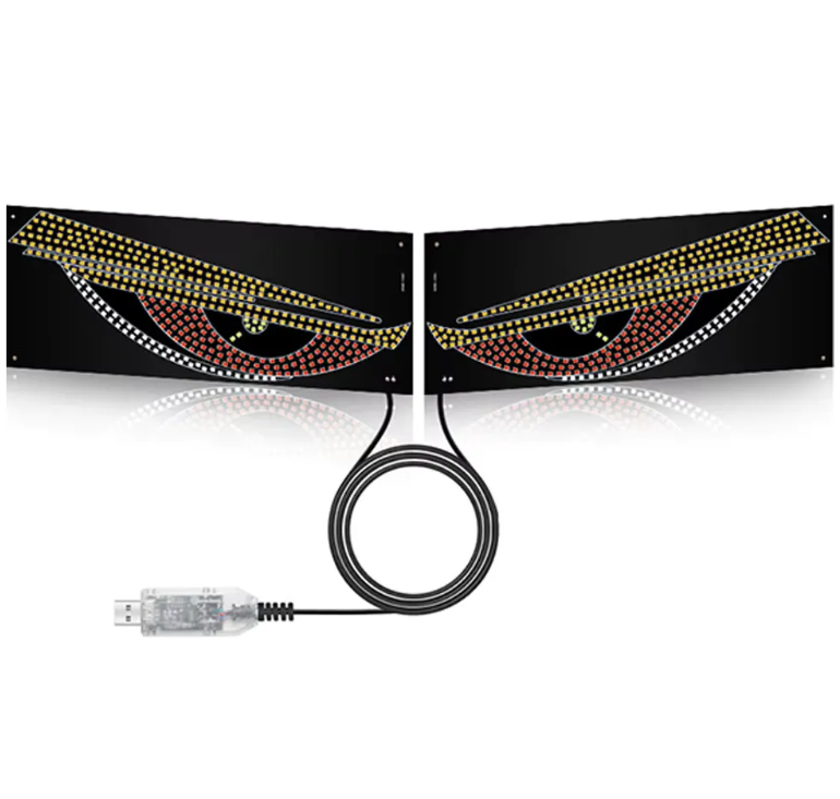 Lumini LED Devil’s Eye Auto – USB, Roșu Albastru Portocaliu, Lumini Ambientale pentru Mașină și Camion [1]