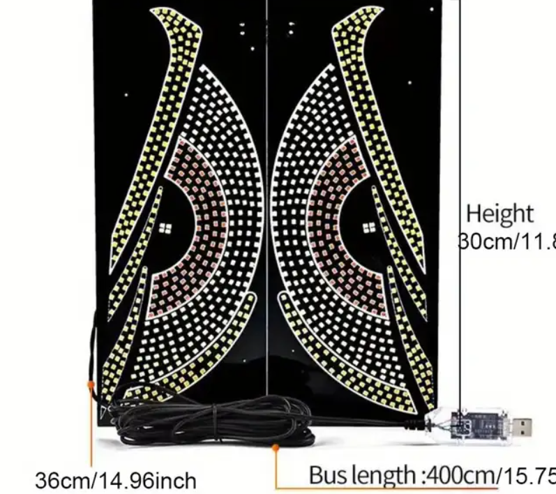 Lumini LED Devil’s Eye Auto – USB, Roșu Albastru Portocaliu, Lumini Ambientale pentru Mașină și Camion [3]