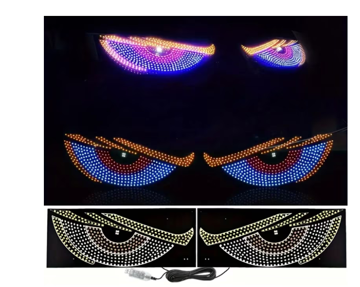 Lumini LED Devil’s Eye Auto – USB, Roșu Albastru Portocaliu, Lumini Ambientale pentru Mașină și Camion [3]