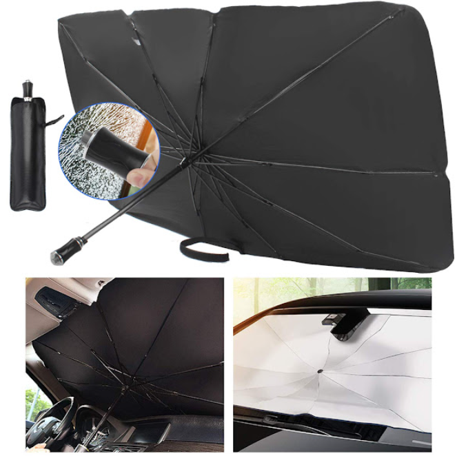 Parasolar pliabil tip umbrela pentru parbrizul masinii 130 cm x 75 cm [2]