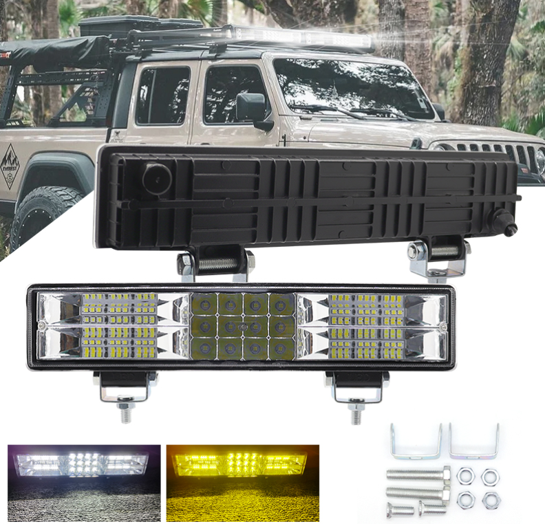 Set 2 bucati Proiector LED Off-Road 60 LED 60W Alb + Galben – Flood + Spot Combo Profesional 12-80V pentru SUV, 4x4, Camion și Utilaje [2]