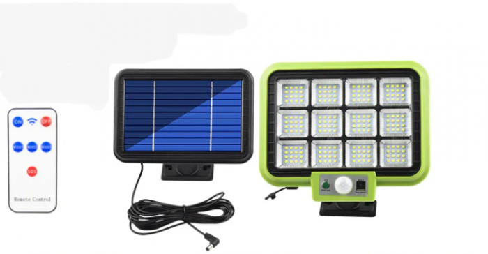 Proiector cu panou solar 192LED SMD, 50W, senzor de miscare, telecomanda, 3 moduri de iluminare, cablu 4.6 metri [6]