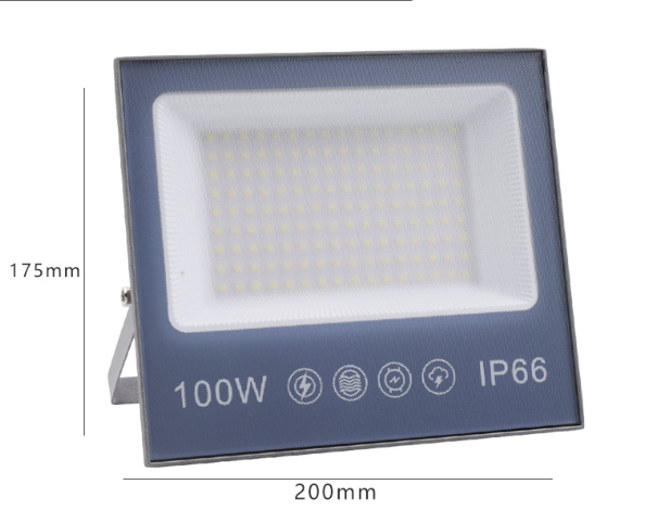 Proiector LED 100W, LED, 220V, subtire, alb rece 6500 K, 3000lm, BZRSH, 17.5 x 20 cm [2]