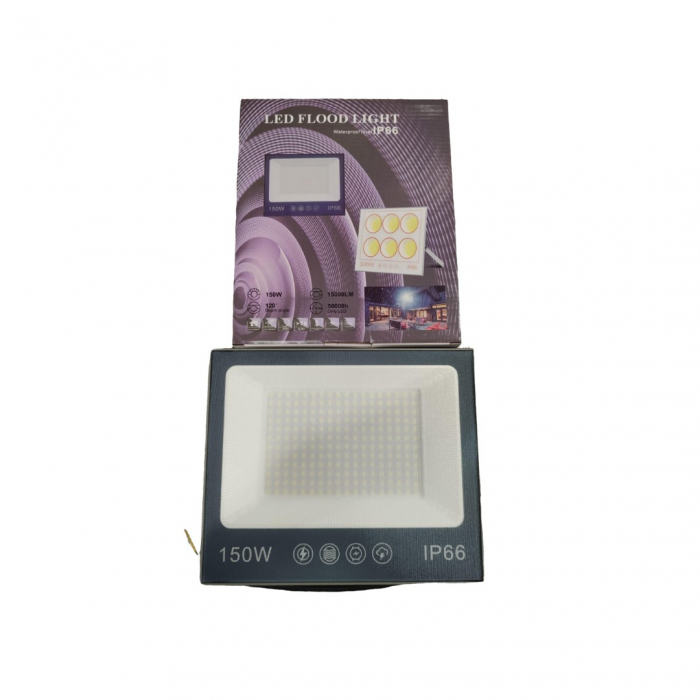 Proiector LED 150W, LED, 220V, subtire, alb rece 6500 K, 4000lm, BZRSH, 20 x 24 cm [4]