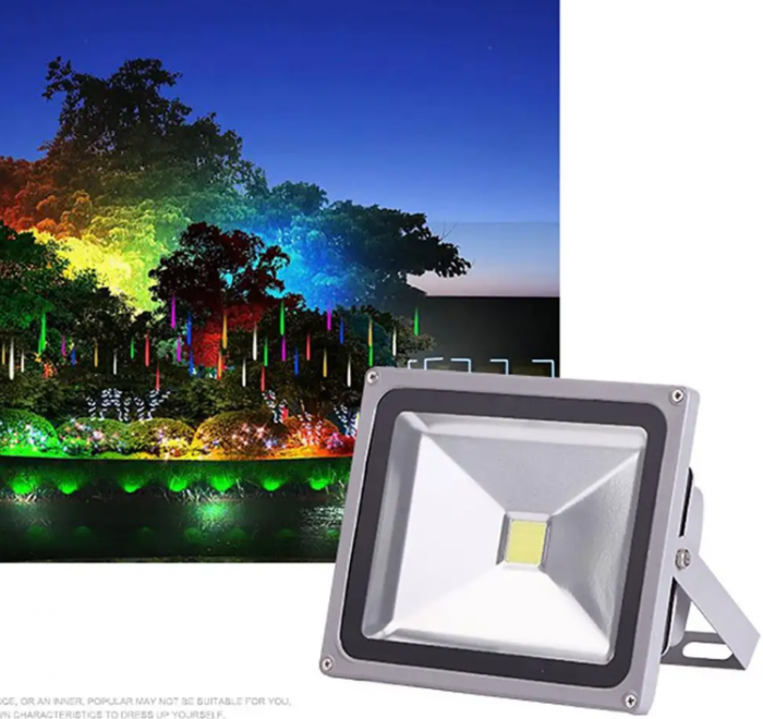 Proiector LED, 50W, lumina alb rece, ajustabil la 180 grade, IP65, 29x23 cm, 220V, rezistent la apa, carcasa aluminiu, BZRSH [5]